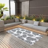 Vanjski tepih ARAKIL bijelo-crni 190 x 290 cm PP | shoptok.hr