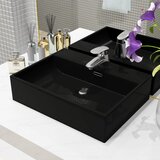 vidaXL Umivaonik s otvorom za slavinu keramički crni 51,5 x 38,5 x 15 cm Cijene