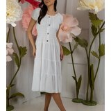 Gemre White midi dress with short sleeves Marisla | shoptok.hr