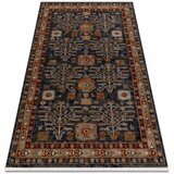 RugsX Preproge Volnena preproga KESHAN Čopki Okvir orientalski 6 160x230 cm Modra | Shoptok.si