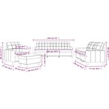  4-dijelni set sofa s jastucima crvena boja vina od umjetne kože | shoptok.hr