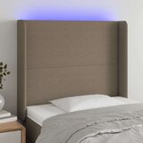 vidaXL LED posteljno vzglavje taupe 93x16x118/128 cm blago | Shoptok.si