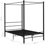  Posteljni okvir z ogrodjem za baldahin črn kovinski 140x200 cm, (20606342) | Shoptok.si