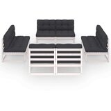  Vrtna sedežna garnitura 8-delna z blazinami trdna borovina, (20704252) | Shoptok.si