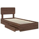  Krevet s od storage Smeđi hrast 90 x 190 cm Konstruirano drvo | shoptok.hr