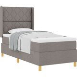 vidaXL Box Spring Postelja z Vzmetnico Taupe 100x200 cm Tkanina, (22050526) Cene