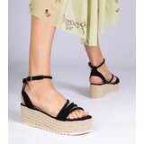 Gemre Black platform espadrille sandals Panola | ePonuda.com
