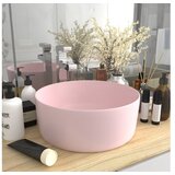  Luksuzni okrugli umivaonik mat ružičasti 40 x 15 cm keramički | shoptok.hr