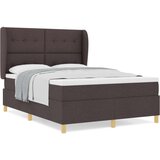  Postelja s podlago in vzmetnico Temno rjava 140x190 cm Tkanina, (22052068) | Shoptok.si