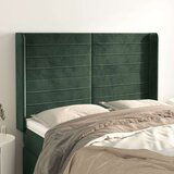  Vzglavje z ušesi temno zeleno 147x16x118/128 cm žamet, (20933278) | Shoptok.si