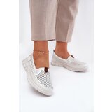 VINCEZA Perforated Ballet Flats Made Of Natural Leather Cene