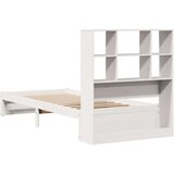 vidaXL Krevet s regalom za knjige bez madraca bijeli 90x200cm borovina | shoptok.hr