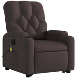  Masažni naslonjač na podizanje tamnosmeđi od tkanine | shoptok.hr