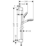 Hansgrohe ročna prha set Crometta Vario in Unica 65cm (26532400) | Shoptok.si