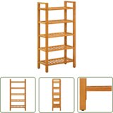 The Living Store Stojalo za čevlje s 5 policami 50x27x100 cm trdna hrastovina - Stojalo Za Čevlje, (21744581) | Shoptok.si