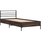 vidaXL Okvir za krevet smeđi hrast 90x190 cm konstruirano drvo i metal Cijene
