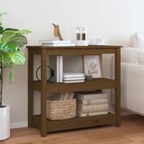 Maison Chic konzolna miza - miza ob steni medeno rjava 80x40x74 cm trdna borovina, (21786358) | Shoptok.si