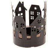 Metalni svijećnjak s božićnim motivom Houses –