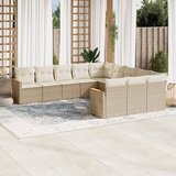  The Living Store Vrtna sedežna garnitura 11-delna z blazinami bež poli ratan - Vrtna Sedežna Garniture, (21466609) | Shoptok.si