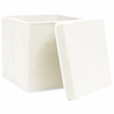  Kutije za pohranu s poklopcima 4 kom bijele 32x32x32 cm tkanina | shoptok.hr