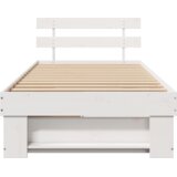 vidaXL krevetna konstrukcija bijelo 75 x 190 cm čvrsta borova drva | shoptok.hr