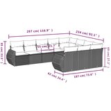 vidaXL 10-dijelni set vrtnih sofa od poliratana s jastucima smeđi | shoptok.hr