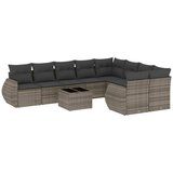  10-dijelni set vrtnih sofa od poliratana s jastucima sivi | shoptok.hr