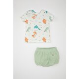 Defacto baby Boy Dinosaur Printed Short Sleeve T-Shirt Shorts Waffle 2-Piece Set cene