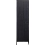 WOOOD Črna omarica iz masivnega bora 60x210 cm Gravure – Cene