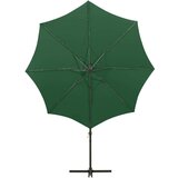  Konzolni suncobran sa stupom i LED svjetlima 300 cm zeleni | shoptok.hr