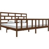 Furnova Posteljni okvir medeno rjav iz borovine 200x200 cm, (21934759) | Shoptok.si