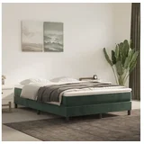 Den Box spring postelja z vzmetnico temno zelena 140x200 cm žamet