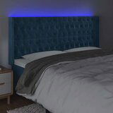  Posteljno vzglavje temno modro 183x16x118/128 cm žamet, (20953622) | Shoptok.si