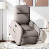 Maison Chic masažni naslanjač - Relax naslanjač s funkcijo vstajanja taupe blago, (22062611) | Shoptok.si