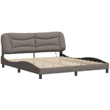  Posteljni okvir z LED lučkami taupe 180x200 cm tkanina, (21095019) | Shoptok.si