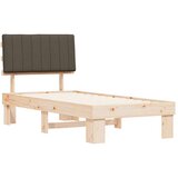  Krevetni okvir s tapiciranim uzglavljem Sivo-smeđa 90 x 190 cm | shoptok.hr