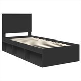  Okvir za krevet Crna 90 x 190 cm Čvrsto borovo drvo | shoptok.hr