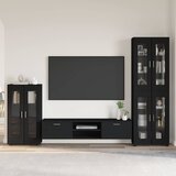 Set TV komoda FLORIN 3 kom. Crna Konstruirano drvo | shoptok.hr