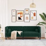  Trosjed Chesterfield s jastučićima tamnozeleni baršunasti | shoptok.hr