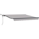 vidaXL samodejna retraktibilna tenda z LED svetlobo svetlo siva 300x250 cm, zamenjava blaga za tenda 3x2.5 m okvir svetlo siva | Shoptok.si