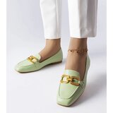 Gemre Green moccasins with a Rousseau buckle Cene