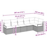 vidaXL 6 dijelni vrtni kauč set s jastučićima smeđeg poli ratana | shoptok.hr
