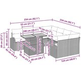  Set vrtnog namještaja od 9 dijelova s jastučićima bež poli ratan akacija | shoptok.hr