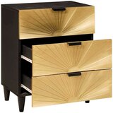 vidaXL Nočna omarica s predalom Črna in zlata 50 x 33 x 60 cm | Shoptok.si