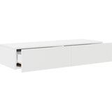  Zidna polica s ladicama bijela 100x36x19 cm izrađeno drvo | Eponuda.ba