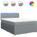 Maison Chic Box spring posteljni - Vzmetna postelja z vzmetnico svetlo siv 140x190 cm blago SL23322, (21891350) | Shoptok.si