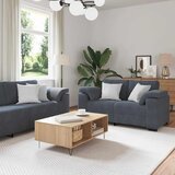  Dvodijelni set sofa s jastucima, tamno sivi baršun Cene