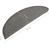  Prostirke za stepenice 15 kom 56x17x3 cm sive poluokrugle | shoptok.hr