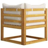  3057643 6 Piece Garden Lounge Set with Cushion Cream Solid Acacia Wood (311853+311857+311859) | shoptok.hr