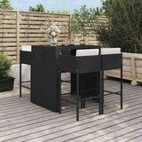 The Living Store Vrtna barska garnitura 5-delna z blazinami črn poli ratan - Vrtna Barska Garnitura, (21478776) | Shoptok.si